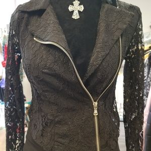 Black Lace Overlay Jacket